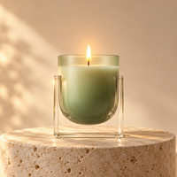 Nouvelle conception, bougies parfumées en cire de soja de haute qualité, couleur personnalisée, parfum d'huile essentielle, coffret cadeau en verre