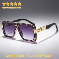 Fabricant chinois de lunettes de soleil OEM, dernières tendances de la mode, lunettes de soleil de luxe surdimensionnées à monture carrée plate pour hommes et femmes