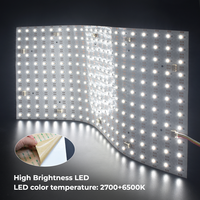 Panneau de rétroéclairage flexible à LED DC24V dimmable 2700K+6500K 484LED avec diffuseur de surface, feuille LED pliable à haute luminosité
