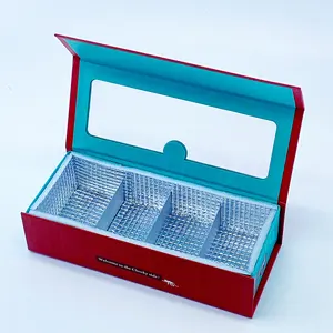 맞춤형 알루미늄 호일 라이너 절연 판지 종이 상자 식품 냉각기 포장 상자 투명 PVC 창 테이크 어웨이 박스 접힘