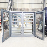 Fenêtre de sécurité antivol en aluminium à rupture thermique avec fenêtre moustiquaire en acier inoxydable et barre anti-effraction