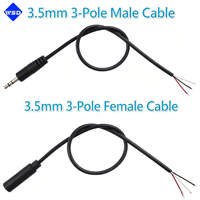 Câble personnalisé à extrémité ouverte, enroulé sous étain, avec connecteurs AUX TS TRS TRRS mâle/femelle, faisceau de câblage pour autoradio et interconnexion audio domestique