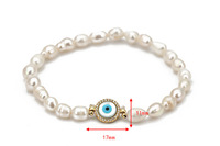 Bracelet de perles naturelles baroques en Zircon bleu, perle d'eau douce élastique, Bracelet mauvais œil