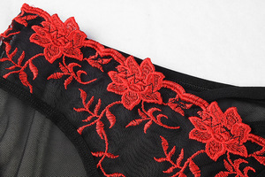 A sinistra ricamato a destra tre strisce di maglia trasparente moda Sexy biancheria intima per le donne - Product Image 5