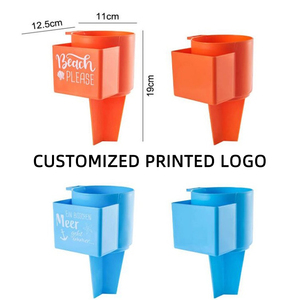 Portavasos de plástico para playa Portavasos de arena multifuncional Colores surtidos para exteriores Logotipo personalizado - Product Image 6