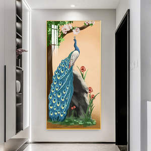 Couloir entrée décor moderne hôtel animal 5d diamant toile cristal porcelaine peinture photo mur art peinture décor - Product Image 4