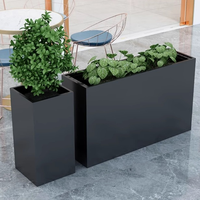Grand pot de fleurs rectangulaire d'intérieur pour l'extérieur Jardinière décorative en plastique pour la maison et l'hôtel