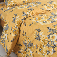Ensemble de housse de couette 4 pièces en microfibre brossée tricotée moderne, taille King, avec draps imprimés, écologique, 300TC