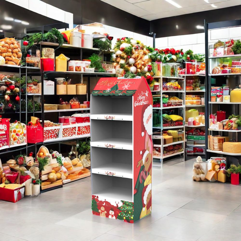 Apache Light-Duty Customizable Double-Sided PVC Display Rack for Christmas Food and Snacks Layer Board for Supermarkets — view 5