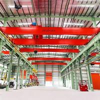 Pont roulant européen à double poutre 5T 10T 16T à faible hauteur de plafond, entraînement 3-en-1 VFD, faible charge sur les roues pour atelier d'assemblage de machines