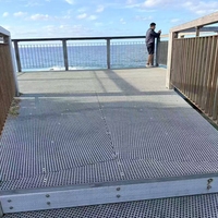 Grille composite en PRV/GRP moulée Tianfu 1220*3660mm, haute capacité de charge, en fibre de verre grise, pour passerelle