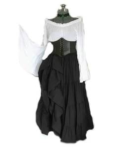 MS Halloween Female Medieval Cosplay Costume Girls Gothic Vintage Victorian Carnival Long Sleeve Pleated Skinny Dress - Product Image 4