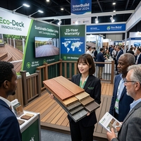 Planches de terrasse en WPC modernes, imperméables, en composite bois-plastique, pour usage extérieur