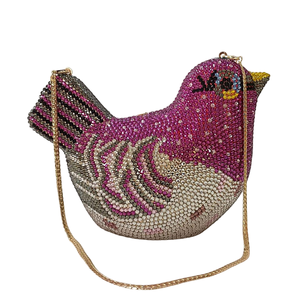 Women <b>Cute</b> Bird Rhinestones Evening Bag Glitter Crystal Clutch <b>Purse</b> Detachable Chain Handbag for Vacation Christmas - Product Image 2