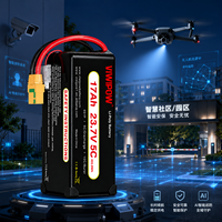 بطارية VIWIPOW 6S 23.7V 17000mAh 5C شبه صلبة عالية الجهد لطائرات التفتيش الصناعية بدون طيار