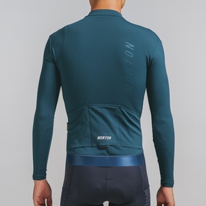 <span class=keywords><strong>Maillot</strong></span> de cyclisme thermique à manches longues d'hiver pour hommes en gros classique bleu polaire personnalisée hauts de cyclisme vêtements de vélo - Product Image 3