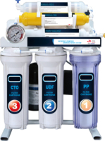 Sistem Pemurnian Air Reverse Osmosis Tangki Penyimpanan dengan Pengukur Tekanan Filter Komersial 6 Tahap 100GPD