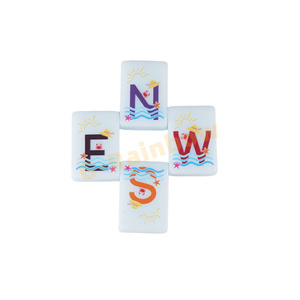 Mahjong américain sur <span class=keywords><strong>le</strong></span> thème de la <span class=keywords><strong>plage</strong></span>, 160 jetons en acrylique de qualité supérieure avec motifs imprimés UV - Product Image 4