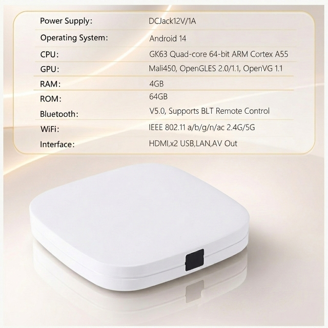 Sumavision Live Box 4GB+64GB Quad Core 4K HDR H265 Android 14 Android TV Box BT Voice Control Remote WIFI5 Live Channel Support
