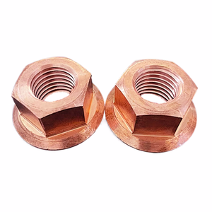 Chất lượng cao đồng mặt bích Hex Nut với máy giặt đồng Hex mặt bích Nut cho chống ăn mòn đồng <span class=keywords><strong>Nuts</strong></span> - Product Image 4