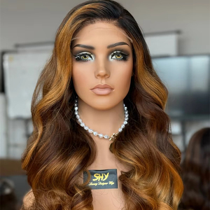 วิกผมลูกไม้สีดำอายหรูหราผมลอน100% แท้พร้อมส่งยาวส่วนขวา - Product Image 1