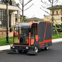 Nouveau camion balayeuse électrique à quatre roues KINGWELL 240L avec une capacité de 19000 m²/h et une autonomie de 5 à 8 heures de travail continu
