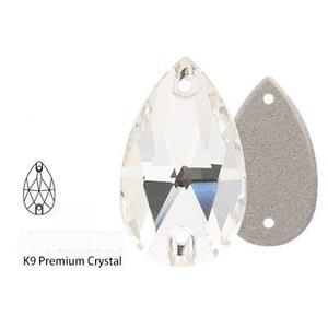Hebilla plana decorativa en forma de lágrima cosida a mano con piedras, accesorio de ropa, hebilla plana perforada de vidrio, fabricante mayorista - Product Image 5