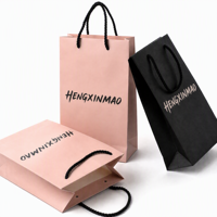 Sac shopping en papier de luxe avec votre propre logo, ruban et nœud pour emballage cadeau, impression personnalisée