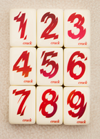 Jeu de Mahjong moderne avec tuiles en acrylique couleur ivoire, chiffres arabes, points, Bam, Crack, Joker pour le jeu de Mahjong américain