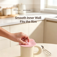 Couvercle de tasse en silicone de qualité alimentaire, design mignon, résistant à la chaleur, écologique, avec logo personnalisé, réutilisable, accessoires de cuisine