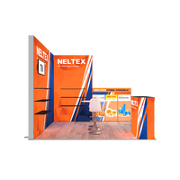 Stand d'exposition mural réutilisable 10x10 pieds sans outil, en aluminium SEG, avec caisson lumineux à sublimation, pour salon professionnel