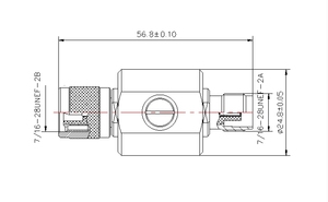 Parafoudre coaxial RF à faible perte d'insertion, large bande 0-3 GHz, TNC mâle vers femelle, 50 ohms, avec tube à décharge gazeuse - Product Image 2