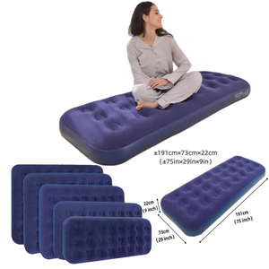 Cama de aire inflable para acampar, colchón de aire de un solo tamaño, cama de superficie flocada, 24 orificios para viajes y uso doméstico temporal - Product Image 3