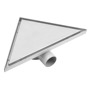 Scarico doccia triangolare con uscita laterale, scarico a pavimento triangolare in acciaio inox - Product Image 2