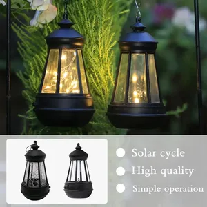 Lámpara Solar Retro, Luces de Paisaje Blanco Cálido, <span class=keywords><strong>Velas</strong></span> Impermeables <span class=keywords><strong>para</strong></span> Exteriores, Faroles, Jardín, Decoración de Patio, Portátil - Product Image 3