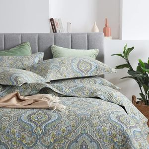 Couvre-lit réversible de luxe en coton Autumn <span class=keywords><strong>Dream</strong></span> 3 pièces avec motif damassé classique Paisley King Size - Product Image 3