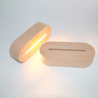 Charge tactile contrôle 3D Illusion lampe veilleuse Base noël anniversaire cadeau en bois lumière lampe Base pour acrylique