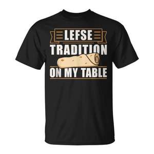 T-shirt Lefse Tradition On My Table avec motif de pain plat norvégien - Product Image 1