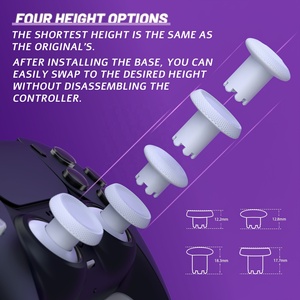 White Height Adjust Replacement Analog Thumb <b>Sticks</b> ThumbsGear V3 Interchangeable Ergonomic Thumbsticks for PS5 & PS4 Controller - Product Image 2