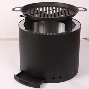 موقد خشب من الفولاذ الأسود بدون دخان من كينجوي بقطر 49 سم وطبقة مزدوجة - Product Image 4