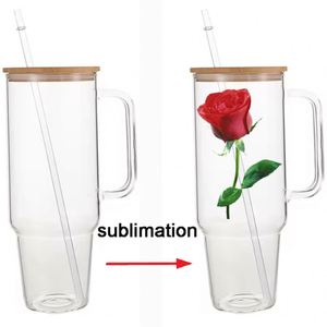 Verres à boire de 16 oz, 32 oz, 40 oz, 50 oz, gobelet en verre transparent, tasse réutilisable en forme de canette de bière, verre en borosilicate de haute qualité avec poignée - Product Image 2