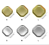 Assiette de service carrée épaissie en acier inoxydable 304, fond plat, compatible micro-ondes et lave-vaisselle, 50 pièces pour légumes, desserts et collations