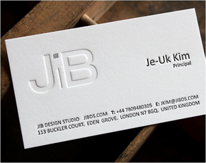 Carte de visite et carte de remerciement en papier de coton de luxe, avec design personnalisé, épaisseur sur mesure, gaufrage, impression à la presse à lettres et dorure à chaud - Product Image 2