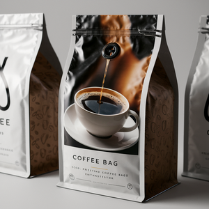 ถุงกาแฟพิมพ์ลายตามสั่ง พร้อมวาล์ว ถุงฟอยล์อะลูมิเนียมแบบตั้งได้ มีซิปด้านข้าง ก้นแบน ใช้ซ้ำได้ ปิดผนึกด้วยความร้อน สำหรับบรรจุเมล็ดกาแฟ - Product Image 4