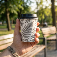 Tasse à café simple paroi, 8 oz, avec couvercle, vente en gros d'usine, produits de haute qualité, épaissis, de qualité alimentaire et écologiques