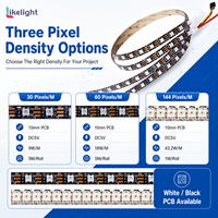 Tira de LED SK6812 RGB DC5V SMD5050, 60 LED por Metro, Direccionables Individualmente, PCB Blanco/Negro de 10mm, 5M, Diseño de Cinta de Luz Flexible