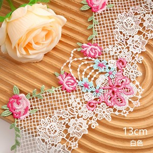 Adorno de <span class=keywords><strong>encaje</strong></span> bordado soluble en agua con lazo ancho de 13CM de Color de alta calidad para <span class=keywords><strong>collares</strong></span> hechos a mano DIY y accesorios de <span class=keywords><strong>encaje</strong></span> para ropa - Product Image 6