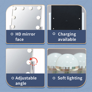 Smart Touch LED Desktop Makeup Mirror Holly Wood Style Mirror with 3 Color Dimmable <b>Lighting</b> Modes - Product Image 3