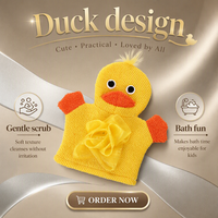 Gants de bain double usage pour enfants, motif animaux de dessin animé, en maille moussante, en polyester, vente en gros, 16 couleurs, directement de l'usine