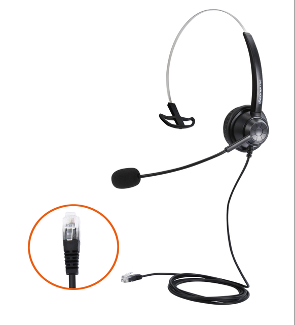 F750 Professional RJ9 Call Center Headset with Noise Cancelling Mic Monaural Office Phone Headset Compatible with IP Phones